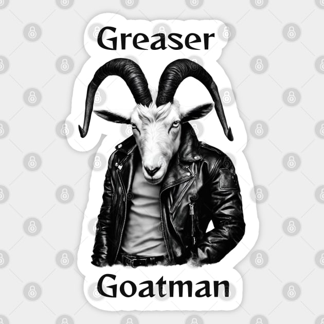 The Greaser Goatman Sticker by Cryptids, Creeps, And Conspiracy